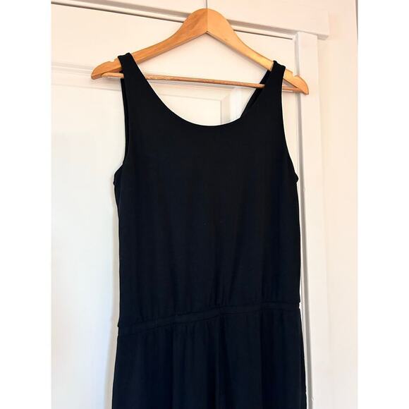Garnet Hill Black Jersey Lounge Style Jumpsuit Women’s 8 Minimalist Neutral Chic - Picture 8 of 9